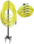 Keeswin Garden Hose Holder Stand, Detachable Metal Hose Reel, Free-Standing Water Hose Holder for Outdoor Yard（Tiered Hook Design Keep Hose Neatly Organized and Kink-Free)