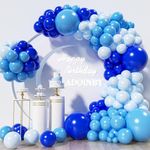 Blue Balloons Arch Kit, ADOINBY 139Pcs Macaron Blue Royal Blue Balloon Garland kit, 18 12 10 5 Inch Different Size Balloons for Baby Shower Graduation Boys Birthday Ocean Themed Party Decorations