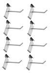 Nixnine Stainless Steel Gridwall Display Hook Hanger for Grid Shelf Hook/Wall Mount, with Hardware Fittings, Grid Panel Hooks, Showroom, Mobile Shop (4 Inch) Pack of 8,