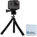 Acuvar 6.5“ inch Flexible Tripod for GoPro Hero Cameras with eCostConnection Microfiber Cloth Black