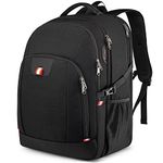 Della Gao Travel Laptop Backpack, Business Anti Theft Large Travel Backpack with USB Charging Slit, Water Resistant College Computer Bag for Men & Women Fits 18.4 Inch Notebook, Black