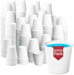 Prestee 1000 Pack 3oz Small Paper Cups - Disposable Paper Cups, Paper Coffee Cups for Espresso Hot Cups, Disposable Mini Bathroom Cups, Disposable Mouthwash Cups - Holiday & Christmas Party Supplies