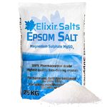 Elixir Gardens Epsom Bath Salts | 25kg Pharmaceutical Grade Spa Bathing Magnesium Sulphate