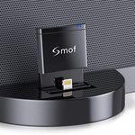 Smof 8 Pin Bluetooth Adapter,Bose Sounddock Bluetooth Adapter,Bluetooth Adapter for Old Speakers Link iPhone/Android,Black(Not for 30 Pin Speaker)