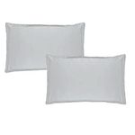 Trance Home Linen 100% Cotton 400TC Satin Premium Pillow Covers | Skin & Hair Friendly Pillow Covers | Set of 2 Pillow Cases |Standard Size (18 x 28 inch, Silver Grey)