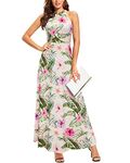 STYLEWORD Womens Summer Dress Maxi Sleeveless Sundress Hawaiian Beach Flowy Vacation Cruise Wear Long Spring Dress(Floral40,M)