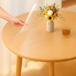 Qlarity Covers Clear 1mm Slim Shield Table Cover 31 Inch Round (79cm) Transparent PVC Table Protector | Anti-Slip,Heat/Water Resistant | Waterproof