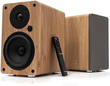 VULKKANO A5 ARC Cassa Amplificata con Woofer da 5,25", Bluetooth 5.0, HDMI ARC, Optica, RCA, USB, con Uscita Subwoofer, Casse Monitor HiFi con Design Elegante, Colore Marrone