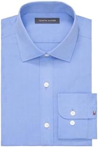 Tommy Hilfiger Men's Dress Shirt Regular Fit Essentials, French Blue, 16" Neck 32"-33" Sleeve