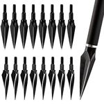 The7boX 16Pcs Metal Archery Arrowheads Traditional Arrow Broadheads Tips Hunting Points 125 Grain Black Arrow Head Crossbow Compound Bow Shooting ArcheryBroadheads