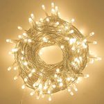 EZONEDEAL Christmas LED String Lights Indoor Outdoor Plug in Garden Lights Waterproof Twinkle Fairy String Lights for Home Outside Indoor Wedding Christmas Tree Decorations (10M, Warm White)