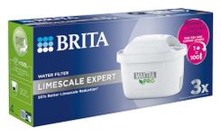 BRITA MAXTRA PRO Limescale Expert Water Filter Cartridge 3 Pack (New) - Original BRITA Refill for Ultimate Appliance Protection, reducing impurities, Chlorine and Metals