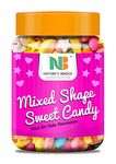 Nature's Bridge Star, Heart, Banana, Strawberry Shaped Sweet Candy Topping (Sprinkles) for Cake Decoration Jar Pack / Mixed Shape Candy / Sprinkles / Cake Decoration -400 Gm Jar