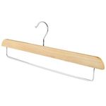 The Hanger Store 10 Wooden Trouser Hangers with Non Slip Rubber on Bar-Choose Quantity & Colour