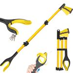 Reacher Grabber Tool, 43" Foldable Grabber Reacher for Elderly Disable, Extra Long Handy Trash Claw Grabber, Reaching Assist Tool for Trash Pick Up, Nabber, Litter Picker, Arm Extension (Glod)