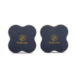 Wiselife Knee Pad | High Density Premium ECO-TPE Foam Material, Soft Surface, Kneeling Support for Yoga, Cushion for Knees, Hands, Wrists, and Elbows (Navy Blue/Yellow - Set of 2)