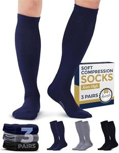 Pembrook Compression Socks for Men - 3 Pack | Graduated Compression Socks for Men | Travel, Athletic, Work Socks | Mens Compression Socks | Support Socks for Men | Black, Gray, Navy