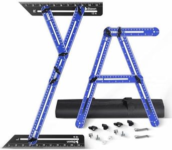 Stair Tread Template Tool – Stair Tread Gauge, Hidden Screw Slide Rail Stair Tools for Stair Measuring Tool Stair Gauge Jig Stair Template Stair Step Tool(Black+Blue)