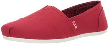 Skechers Womens Bobs Plush - Peace and Love Ballet Flat, Dark Red, 8 US, Dark Red, 8