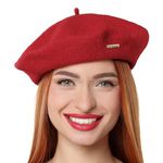 Gajaous Classic Wool Berets for Women,Stylish French Beret Hats for Women Girls Lady Painters Hat Red