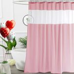 UFRIDAY Light Pink Shower Curtain Stall Size 36x72 inch Fabric Shower Curtain with a White Liner,Waterproof Pink Shower Curtains for Bathroom,Valentines Day Shower Curtain Set