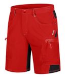 TACVASEN Men's Fishing Shorts Quick Dry Athletic Hiking Training Travel Shorts 5 Pockets Tomato Red, 38