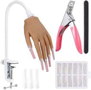 Silicone Practice Hand for Acrylic Nails - Soft Touch Liquid Silicone Hand for Practice - Flexible Realistic Nail Mannequin Hand Practice for Training