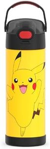 THERMOS FUNTAINER 16 Ounce Stainless Steel Vacuum Insulated Bottle with Wide Spout Lid, Pokemon