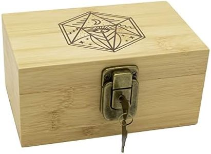 Vintage Lockable Decorative Bamboo Storage Box with Lid - Small Wooden Keepsake Memory Box Perfect for Gift | Storage for Jewelry, Craft, Card, Trinkets, Tea, or other Treasures | A Lock and 2 Keys