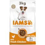 IAMS Complete Dry Dog Food for Senior 8+ Small and Medium Breeds with Chicken 3 kg