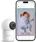 Sense-U AI 2K PTZ Baby Camera Monitor with Sensor-Free Sleep Breathing Movement Detection, Smart Security Indoor Video Camera with Background Audio, Sound Detection, No Monthly Fee, for Peace of Mind