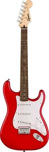 Squier by Fender Sonic Stratocaster HT Electric Guitar, Laurel Fingerboard, White Pickguard, Torino Red, Comes with Free Virtual Lessons