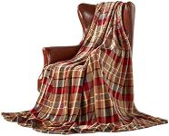 DREAMLANDING Fleece Throws For Sofa Bed Chair Soft Colorful Oversized, Decorative Ultra-Plush Throw Blanket (150x230cm, Red Plaid)