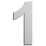 Ywonoby House Numbers - 3 Inch Self Adhesive Metal Stainless Steel Door Numbers Stickers for House Mailbox Apartment Hotel Courtyard - Silver(1)