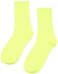 SHENHE Women's Ribbed Knit Cushioned Athletic Running Mid Calf Crew Sock Yellow one-size