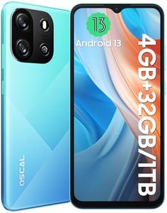OSCAL Flat 1C Smartphone 4GB RAM 32GB ROM 1TB Espandibile, 4700mAh, 6.5" HD+, 8MP+5MP, 4G Dual SIM Telefono Cellulare, Doke OS 4.0 Go Smartphone Offerta Octa Core/BT4.2/5G Wi-Fi/Face ID/OTG Blu