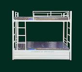 S. K. MODERN ART Iron Bunk Bed with Storage Box Without Mattress (3 x 6 Feet, White Powder Coated)