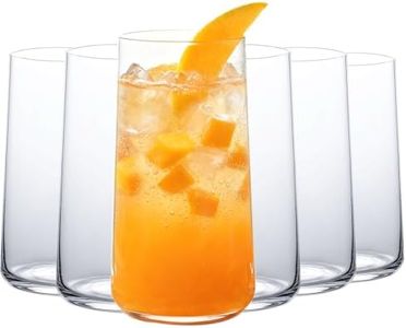 Wlasss Water Glasses Set of 6, 17.5oz Drinking Glasses, Clear Crystal Lightweight Glass cups, Highball Glasses, Glassware Set for Juice,Iced Tea,Mojito,kitchen and bar Cocktail Glasses