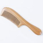 Handmade Natural Green Sandalwood Hair Combs - Anti-Static Scent Natural Wooden Comb (Fine Tooth)