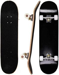 Skateboard Pro 31 inches Longboard Complete with 8 Layer Maple Double Kick Concave Cruiser Skateboard for Teens, Beginners, Girls,Boys,Kids,Adults (Black)