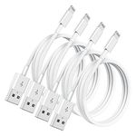 4Pack 2M iPhone Charger Cable, [ Apple MFi Certified ] 6ft Lightning to USB Cable Lead 2m, High Fast Long Apple iPhone Charging Cable for Apple iPhone 12/11 Pro/11/XS MAX/XR/8/7/6s/6/5S/SE iPad Pro