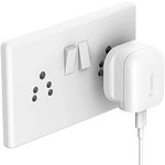 Belkin 18W USB-C (Type C) Charger Adapter for iPhone 15, 14, 12 Series, iPad & Android Phones - White