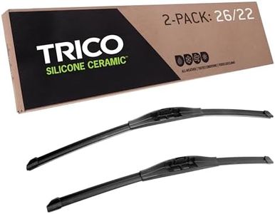 TRICO Silicone Ceramic Automotive Replacement Windshield Wiper Blade, Ceramic Coated Silicone Super Premium All Weather includes 26 inch & 22 inch Beam blades (90-2622)