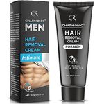 Hair Removal Cream, Charmonic Intimate/Private Area Hair Remover for Men, Fast & Painless Hair Removal for Underarm, Chest, Back, Legs, and Arms, Depilatory Cream for Unwanted Coarse Body Hair (Black 1 pcs)