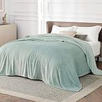 Bedsure Fleece Blanket King Size for Bed - Soft Cosy Fluffy Throw Blankets, Warm Large Throws for Audlts, Sage Green, 270x230 cm