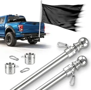 FIASON 5FT One-Piece Flag Pole for Outside House with 3X Thicker Wall