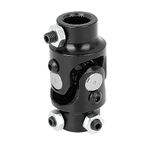 X AUTOHAUX 3/4"-36 Spline x 3/4" DD Black Car Steering U Joint Coupler for Mustang II Power Rack