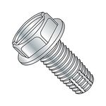 Steel Thread Cutting Screw, Zinc Plated Finish, Hex Washer Head, Slotted Drive, Type F, 5/16"-18 Thread Size, 1" Length (Pack of 25)