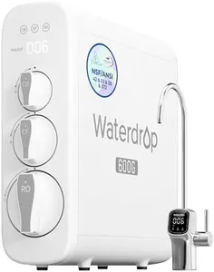 Waterdrop G3P600 Reverse Osmosis System, 8 Stage Tankless Reverse Osmosis Water Filter, NSF/ANSI 42 & 58 & 372 Certified, Under Sink RO System, 2:1 Pure to Drain, Smart LED Faucet
