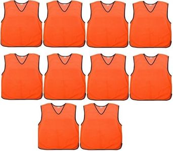 Pack of 10 Football Bibs for Kids - Junior Sizes | Training Sports Bibs Junior | Ideal Football, Netball, Rugby, Hockey & Cricket Vest | Sports Bibs for Kids | Perfect Football Training Bibs Junior